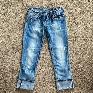 Miss Me Blue Cropped Jeans size 27